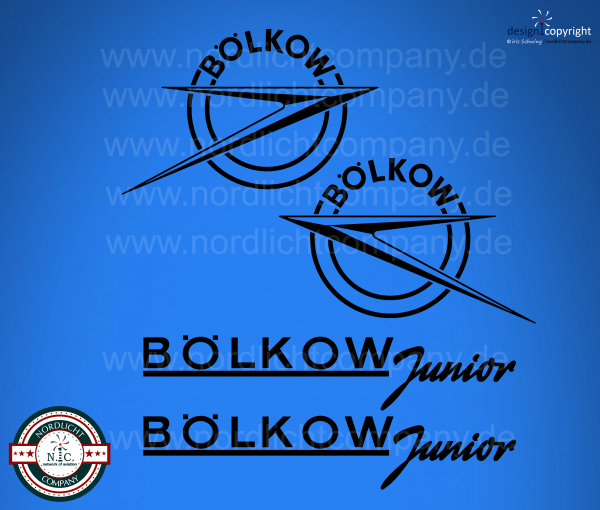 Bölkow Label_Aufklebersatz Bölkow Logo